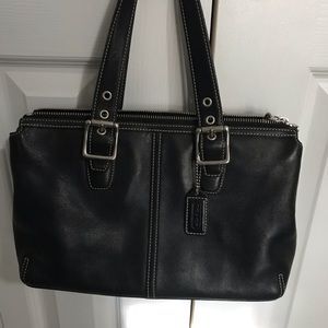 Coach 9545 Legacy Tote Black Leather Satchel